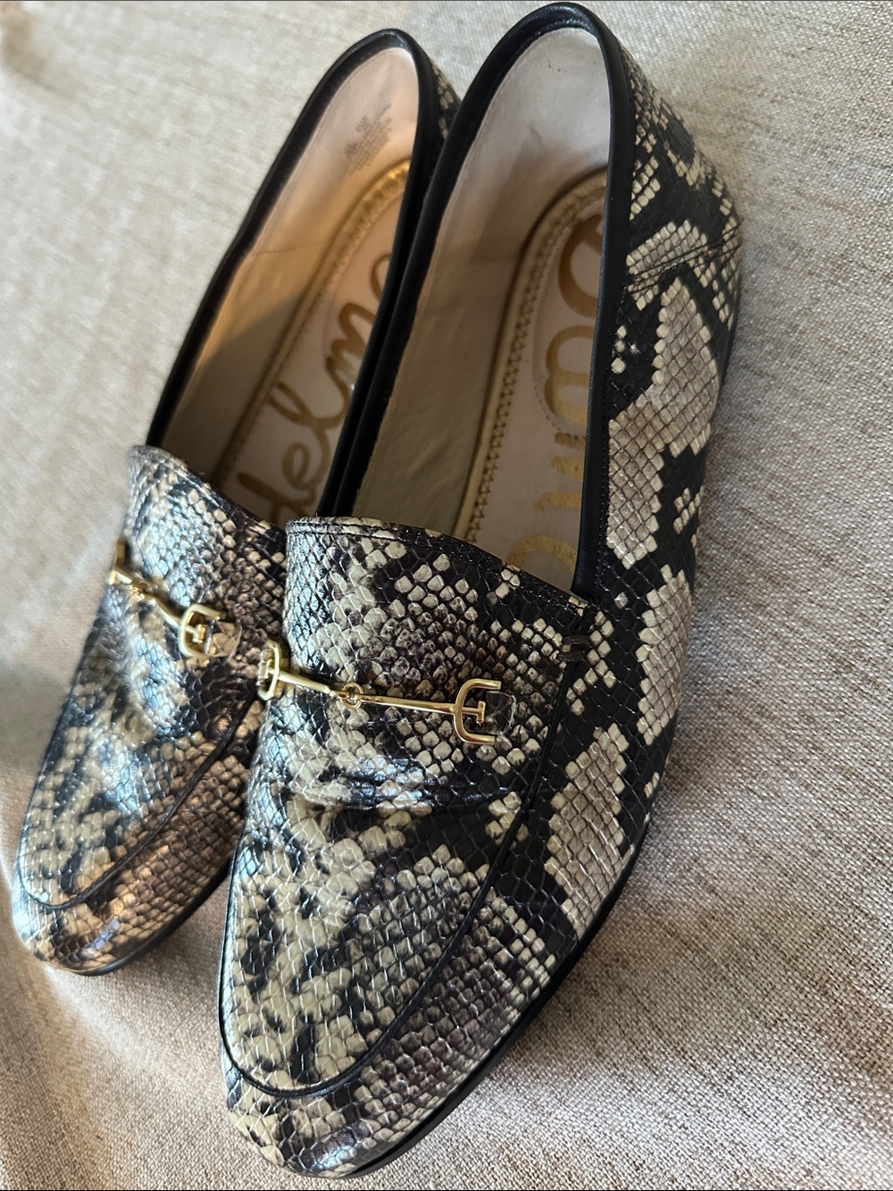 Sam Edelman Snake-Print Leather Loafers with Gold Bit, 10 EU40 - Picture 2 of 7